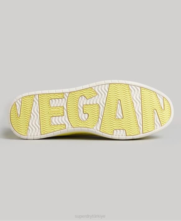 kadınlar Superdry sarı vintage vegan sepet kısa spor ayakkabı NNTB4421