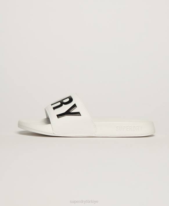 kadınlar Superdry beyaz kod çekirdek havuzu kaydırıcıları NNTB4346
