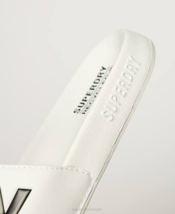 kadınlar Superdry beyaz kod çekirdek havuzu kaydırıcıları NNTB4346