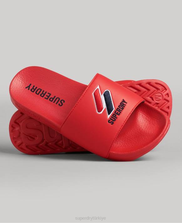 kadınlar Superdry kırmızı çekirdek havuz kaydırıcıları NNTB4404