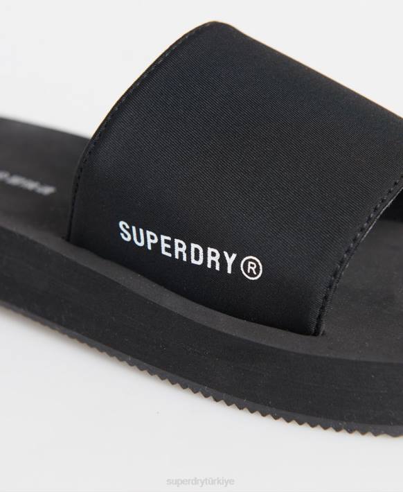 kadınlar Superdry siyah yüzmek spor kaydırıcıları NNTB4207