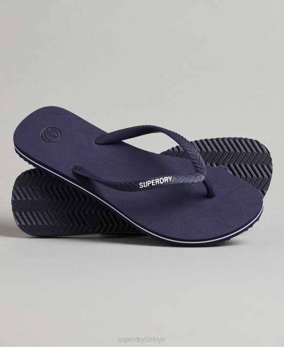 kadınlar Superdry Donanma eski klasik parmak arası terlik NNTB4408