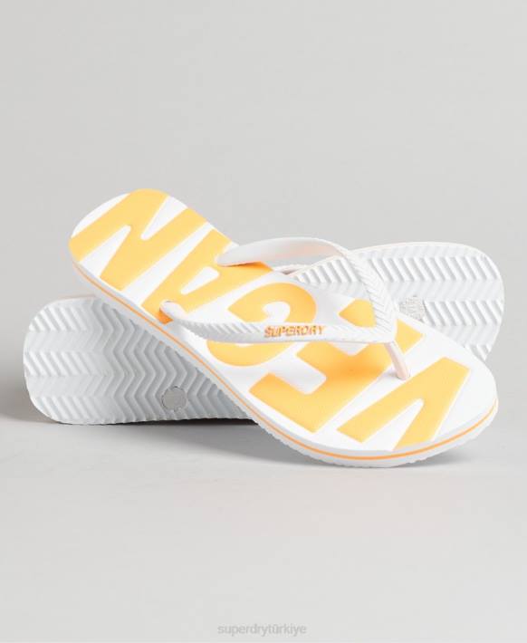 kadınlar Superdry beyaz eski vegan klasik parmak arası terlik NNTB4395