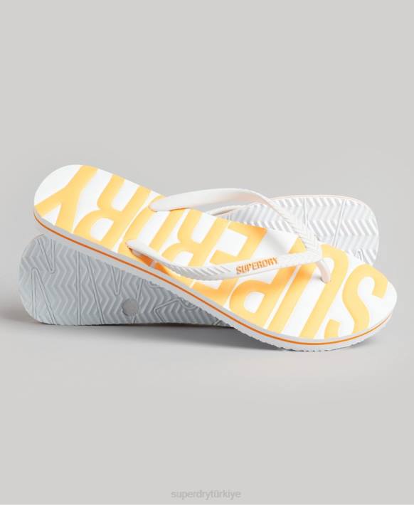 kadınlar Superdry beyaz eski vegan parmak arası terlik NNTB4387