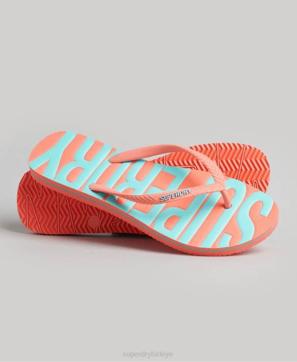 kadınlar Superdry mercan eski vegan parmak arası terlik NNTB4402