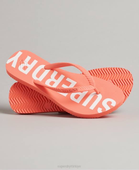kadınlar Superdry mercan kod temel parmak arası terlik NNTB4416