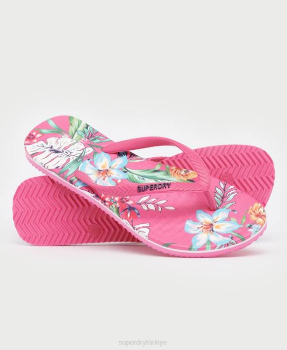 kadınlar Superdry pembe klasik eski parmak arası terlik NNTB4401