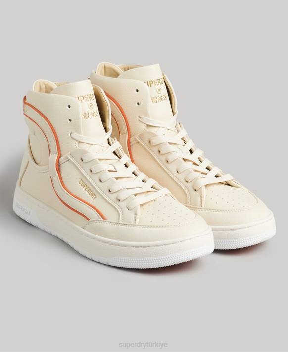 kadınlar Superdry bej vintage vegan sepet yüksek top eğitmenler NNTB6730