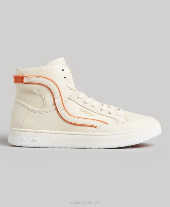 kadınlar Superdry bej vintage vegan sepet yüksek top eğitmenler NNTB6730