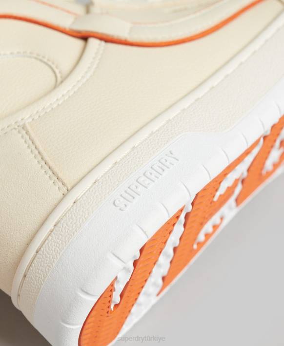 kadınlar Superdry bej vintage vegan sepet yüksek top eğitmenler NNTB6730