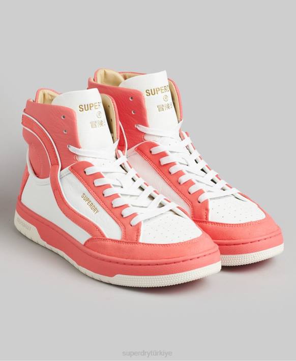 kadınlar Superdry mercan vintage vegan sepet yüksek top eğitmenler NNTB6759