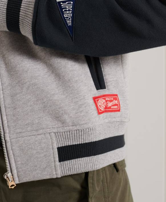 kadınlar Superdry Donanma Kolej yazılı beyzbol bomber ceketi NNTB6006