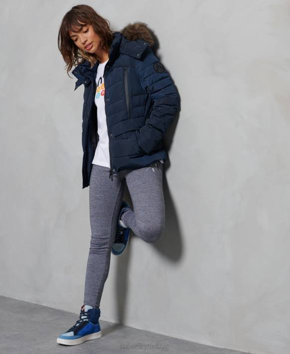 kadınlar Superdry Donanma buzul kapitone ceket NNTB5654