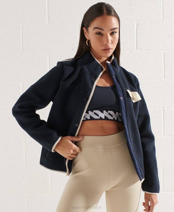 kadınlar Superdry Donanma keşif polar ceket NNTB6056