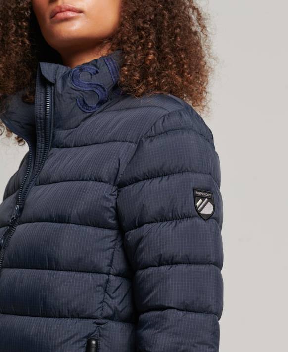 kadınlar Superdry Donanma klasik logolu şişme mont NNTB5486