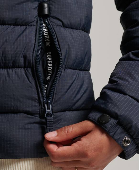 kadınlar Superdry Donanma klasik logolu şişme mont NNTB5486