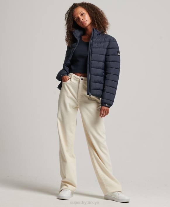 kadınlar Superdry Donanma klasik logolu şişme mont NNTB5486