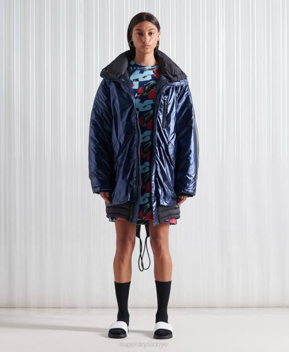 kadınlar Superdry Donanma sınırlı sayıda sdx çift parka kaban NNTB1192