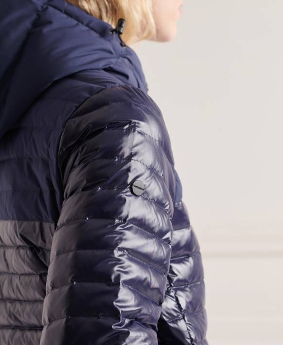 kadınlar Superdry Donanma studios kontrast dolgulu ceket NNTB5635