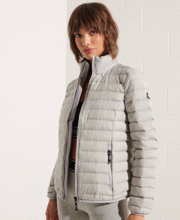 kadınlar Superdry açık gri dolgulu ceket NNTB5709