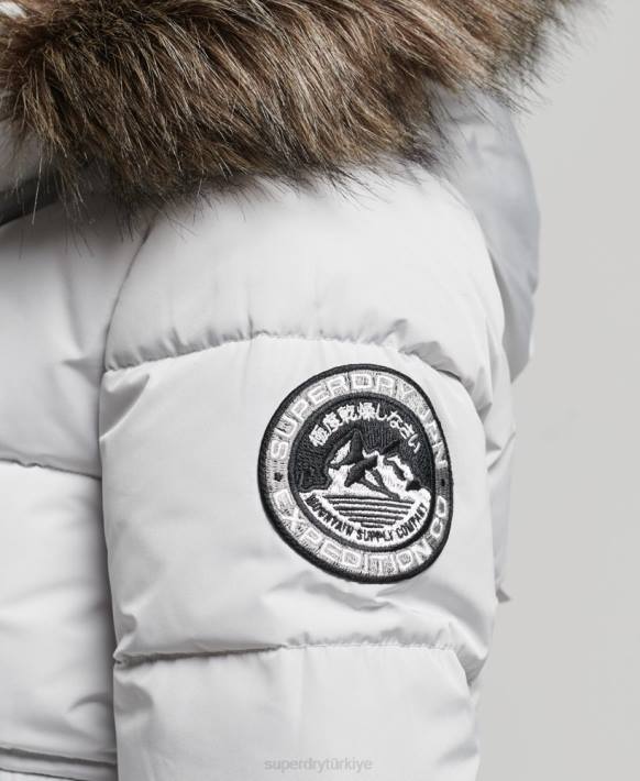 kadınlar Superdry açık gri everest ella bomber ceket NNTB5468