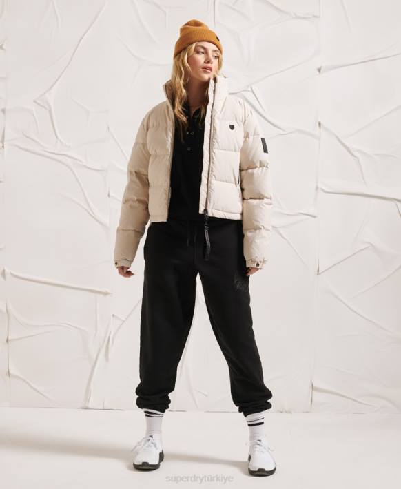 kadınlar Superdry açık gri yama-no-kami şişme mont NNTB5730