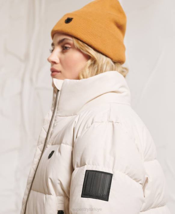 kadınlar Superdry açık gri yama-no-kami şişme mont NNTB5730