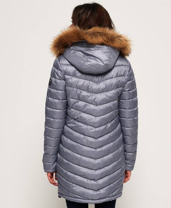 kadınlar Superdry açık gri zikzak suni kürk süper fuji ceket NNTB3829