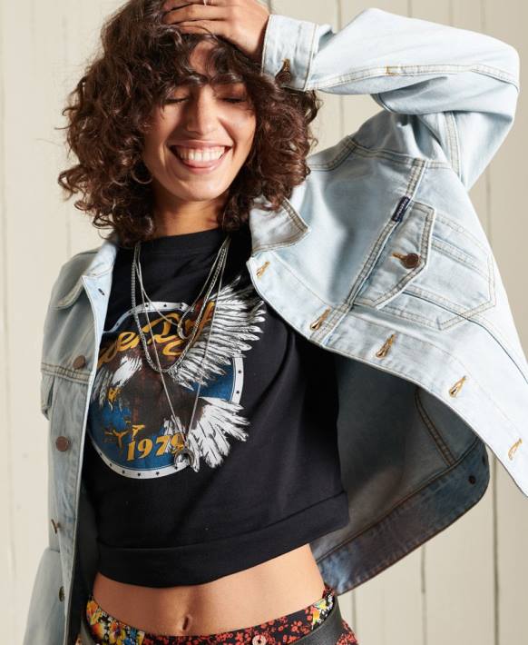 kadınlar Superdry açık mavi erkek arkadaşı kamyon şoförü ceketi NNTB5615