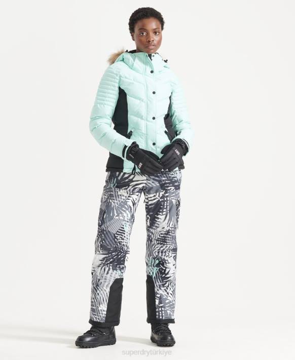 kadınlar Superdry açık mavi kar lüks şişme ceket NNTB5460