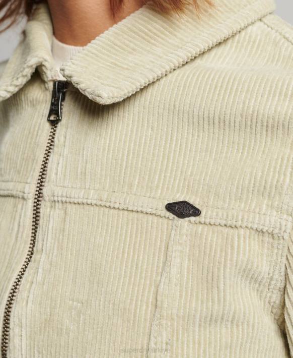 kadınlar Superdry bej kırpılmış kordon ceket NNTB2031