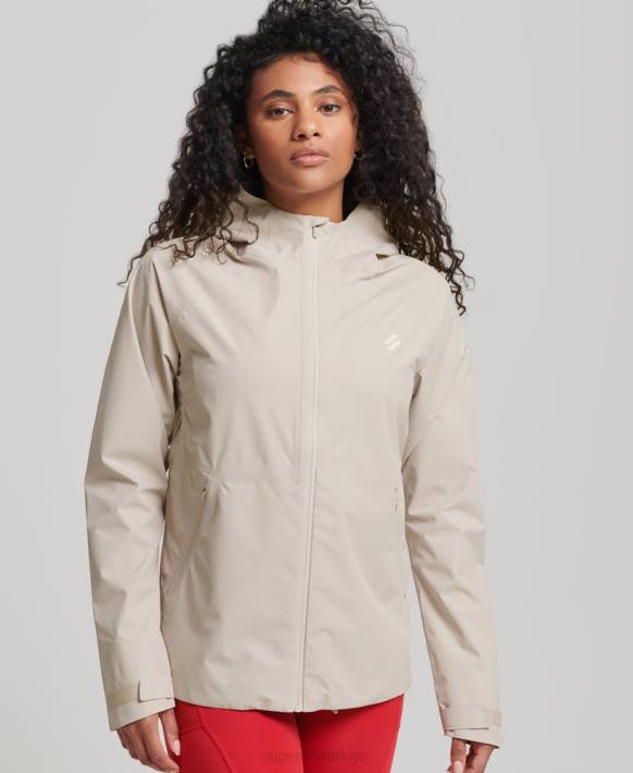 kadınlar Superdry bej su geçirmez ceket NNTB5616