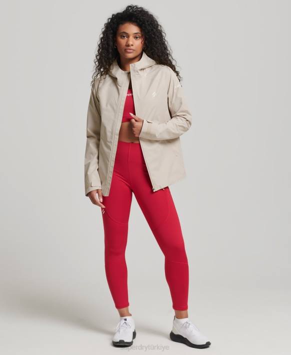 kadınlar Superdry bej su geçirmez ceket NNTB5616