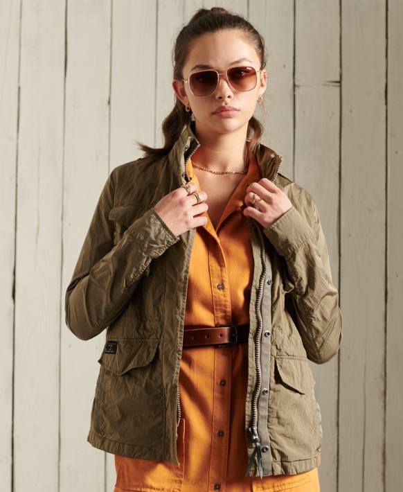 kadınlar Superdry bej yeni askeri m65 ceket NNTB5657