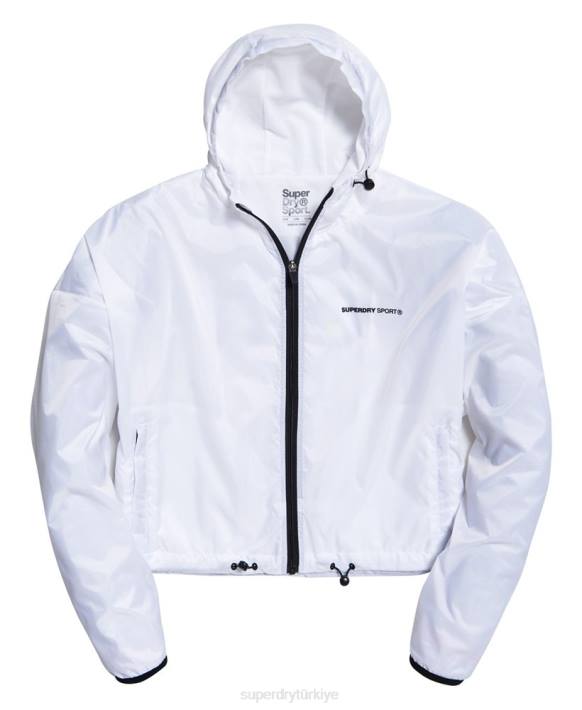 kadınlar Superdry beyaz aktif yarasa ceketi NNTB5721