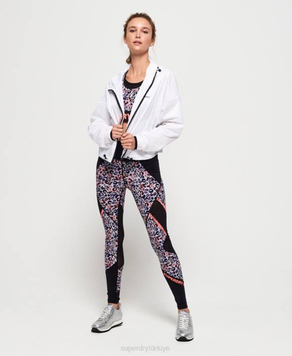 kadınlar Superdry beyaz aktif yarasa ceketi NNTB5721