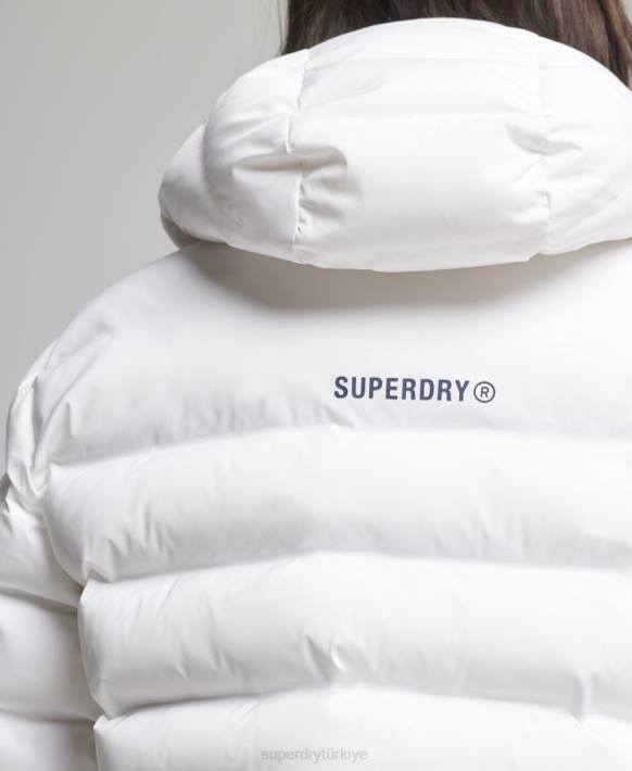 kadınlar Superdry beyaz dört mevsim kapitone ceket NNTB5603