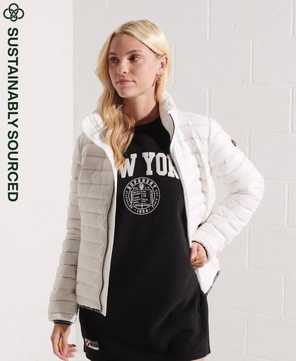 kadınlar Superdry beyaz dolgulu ceket NNTB5612