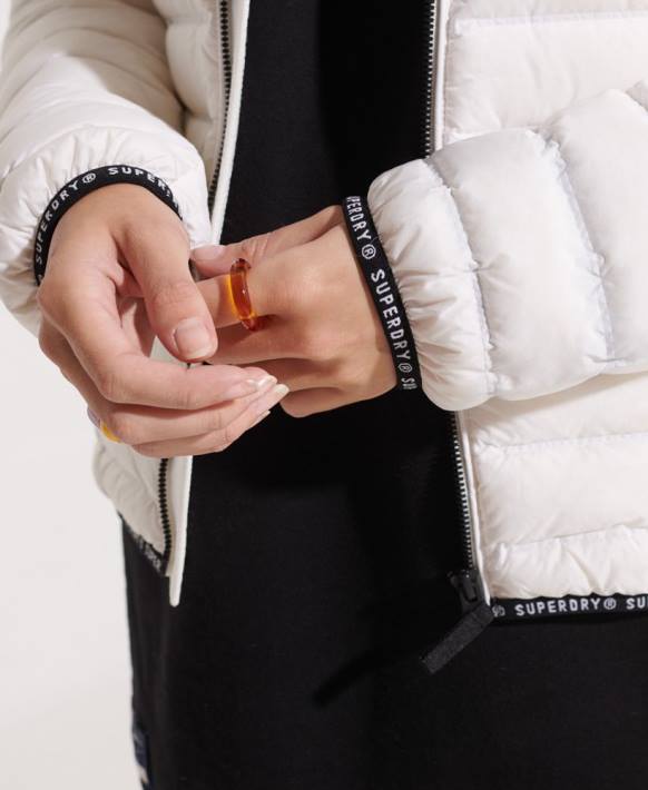 kadınlar Superdry beyaz dolgulu ceket NNTB5612