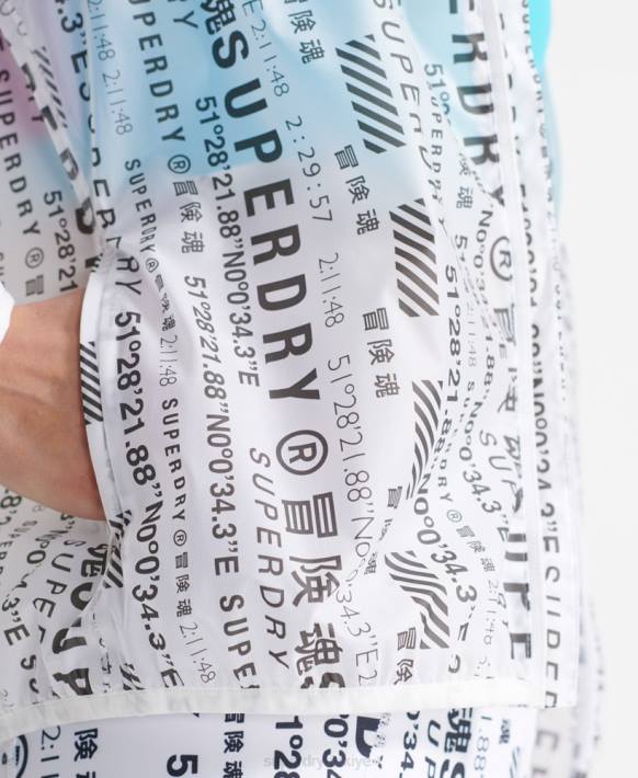 kadınlar Superdry beyaz koşu membran ceket NNTB5734