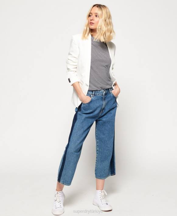 kadınlar Superdry beyaz üstün blazer NNTB3859