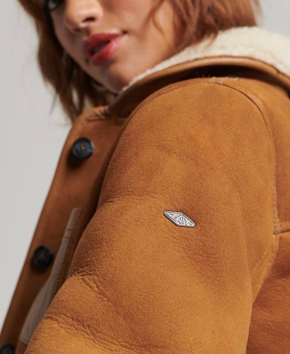 kadınlar Superdry bronzlaşmak yünlü angarya ceketi NNTB5424