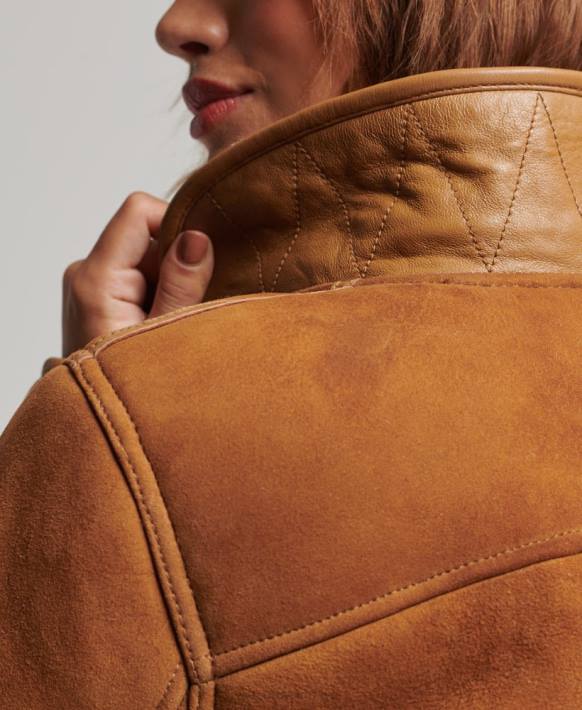 kadınlar Superdry bronzlaşmak yünlü angarya ceketi NNTB5424