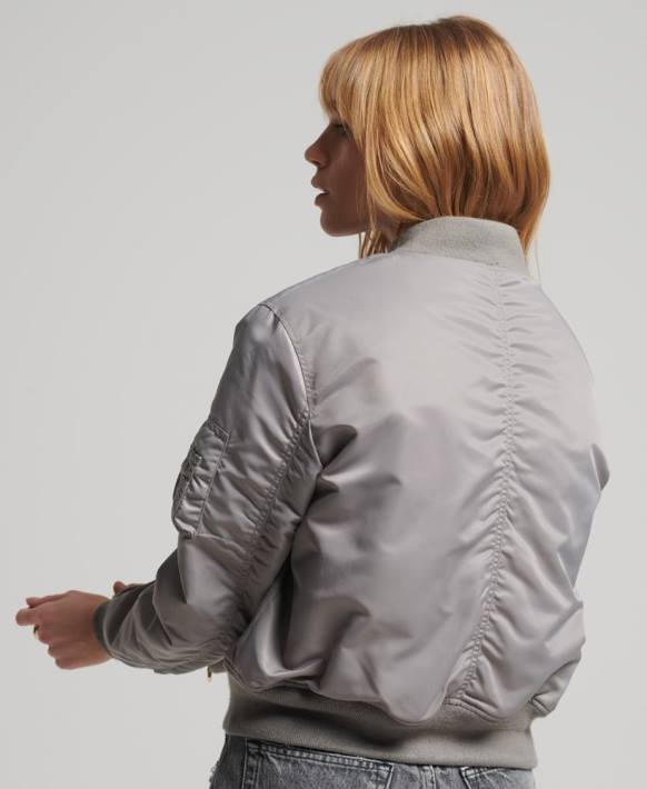 kadınlar Superdry gri ma1 bombacı ceket NNTB5699