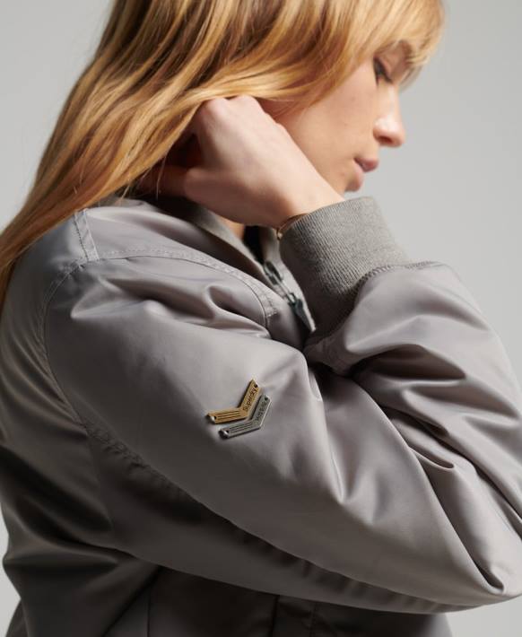 kadınlar Superdry gri ma1 bombacı ceket NNTB5699