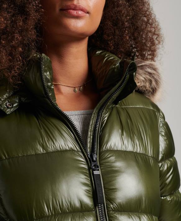 kadınlar Superdry haki dağ fuji kapüşonlu ceket NNTB5666