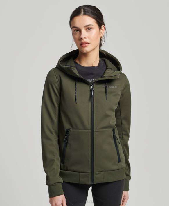 kadınlar Superdry haki teknoloji softshell ceket NNTB5614