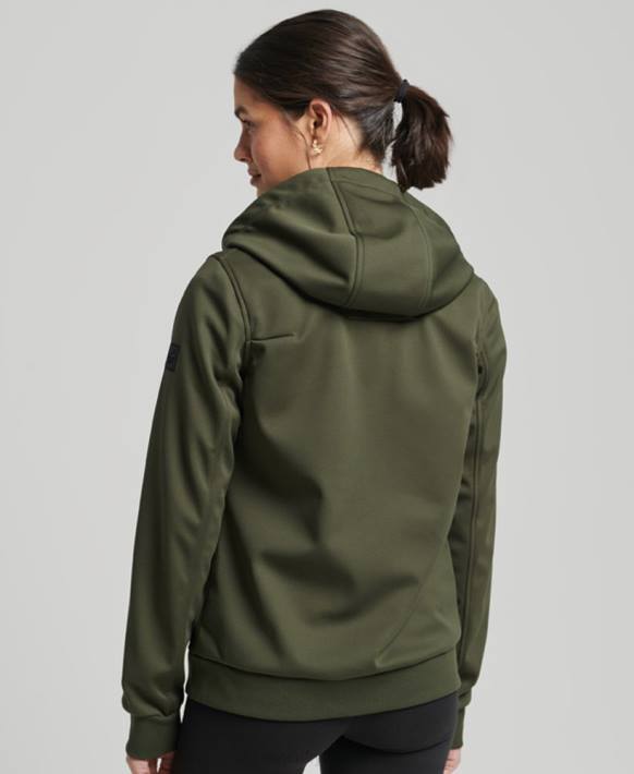 kadınlar Superdry haki teknoloji softshell ceket NNTB5614