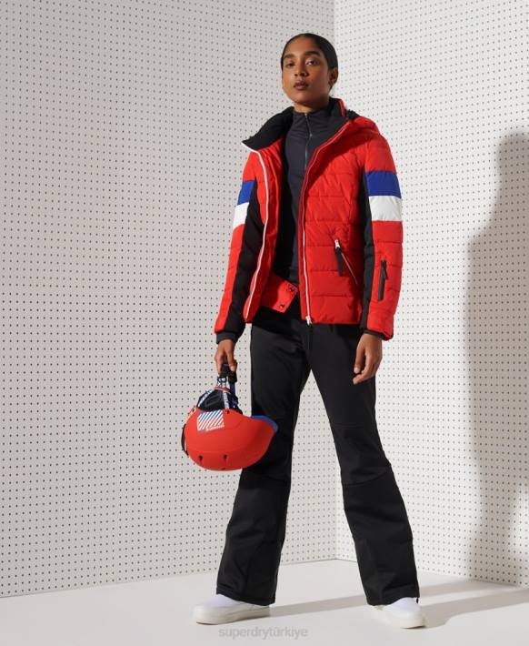 kadınlar Superdry kırmızı alp canlandırıcı şişme ceket NNTB5677
