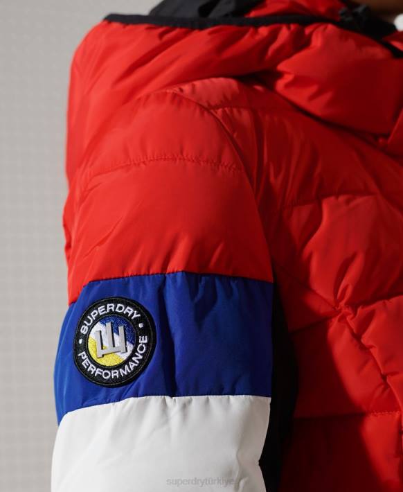 kadınlar Superdry kırmızı alp canlandırıcı şişme ceket NNTB5677